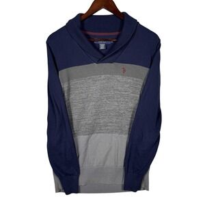 US Polo Assn Sweater Men's Small Two‎ Toned Acrylic Blend Shawl Neck